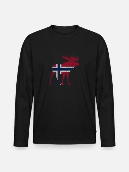 Norway Norway Moose - Men's Premium Organic Long Sleeve Shirt - black