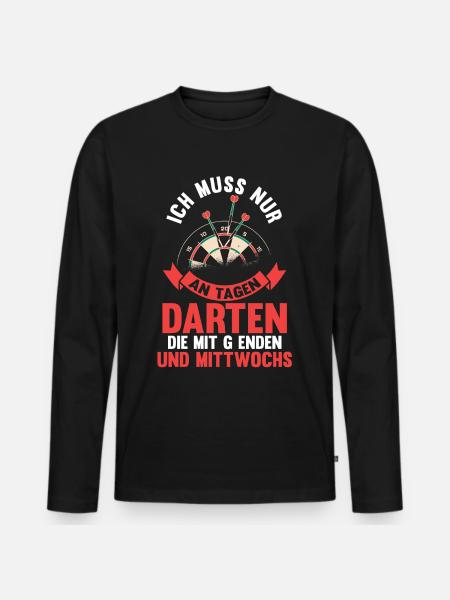 Darts Dart - Männer Premium Bio Langarmshirt - Schwarz