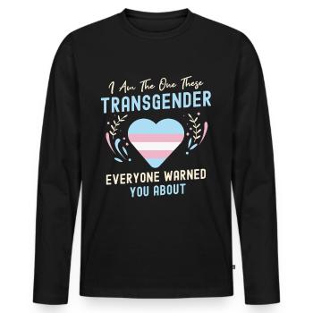 Trans Transgenre Transsexuel Cadeau Queer - T-shirt manches longues Premium bio Homme - noir - Devant - Nico (187cm)