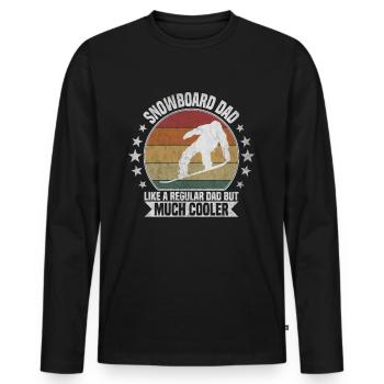 Snowboard dad - Männer Premium Bio Langarmshirt - Schwarz - Vorne - Nico (187cm)