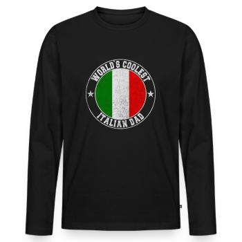 World s coolest italian dad - Männer Premium Bio Langarmshirt - Schwarz - Vorne - Nico (187cm)