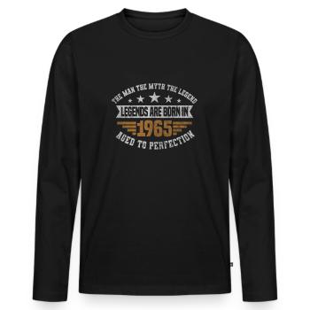 Legends are born in 1965 born 1965 birthday - Men's Premium Organic Long Sleeve Shirt - black - Front - Nico (187cm)