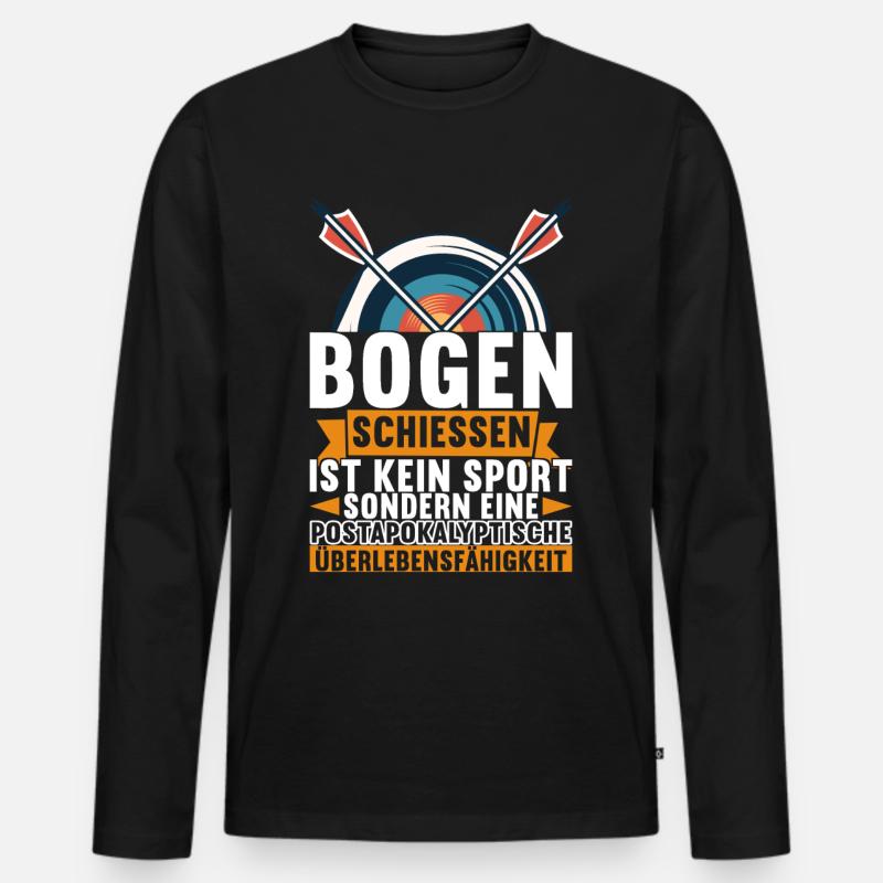 Bogenschießen Bogenschütze Arrow - Männer Premium Bio Langarmshirt - Schwarz