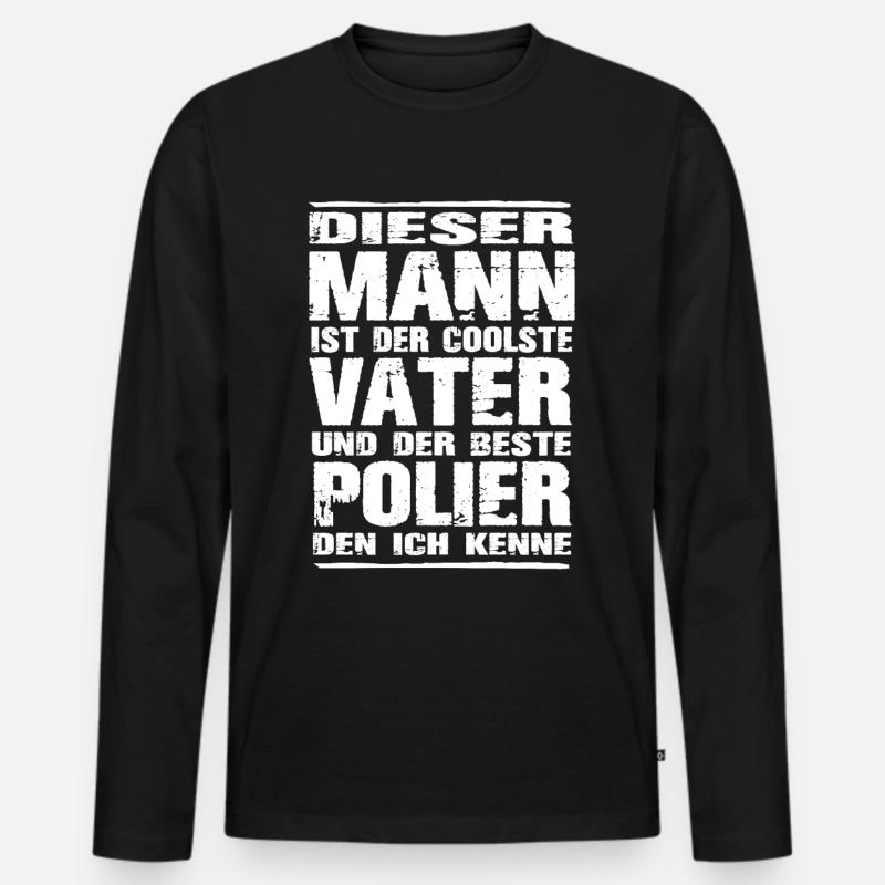 Vater und Polier - Männer Premium Bio Langarmshirt - Schwarz