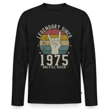 47. Geburtstag Legendär Jahrgang 1975 Geboren - Männer Premium Bio Langarmshirt - Schwarz - Vorne - Nico (187cm)