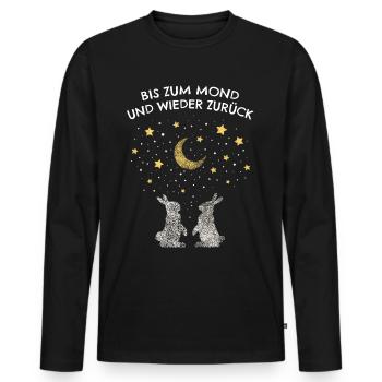 Schlafshirt Kuschelshirt Kaninchen Hasen - Männer Premium Bio Langarmshirt - Schwarz - Vorne - Nico (187cm)