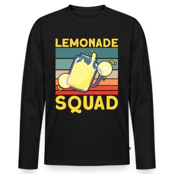Lemonade Squad – Conception de cruche rétro - T-shirt manches longues Premium bio Homme - noir - Devant - Nico (187cm)