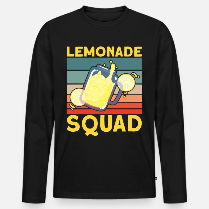 Lemonade Squad – Retro Krug Design - Männer Premium Bio Langarmshirt - Schwarz