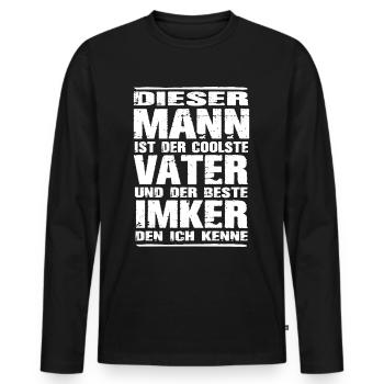 Imker - Männer Premium Bio Langarmshirt - Schwarz - Vorne - Nico (187cm)