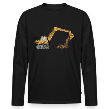 Excavatrice Chantier de construction Ouvrier de la construction Véhicule de construction - T-shirt manches longues Premium bio Homme - noir - Devant - Nico (187cm)