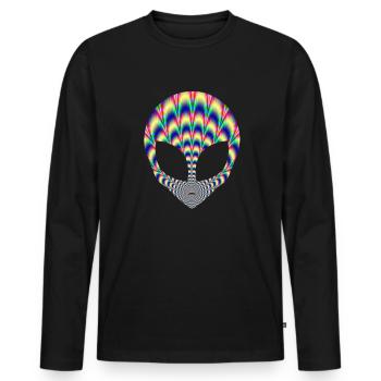 Alien - Männer Premium Bio Langarmshirt - Schwarz - Vorne - Nico (187cm)