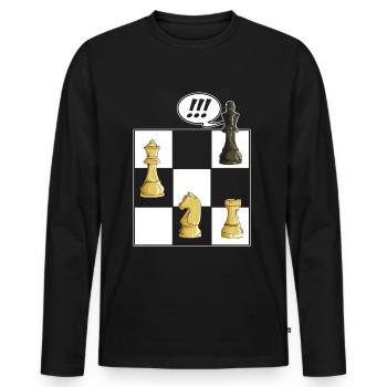 Schach - Männer Premium Bio Langarmshirt - Schwarz - Vorne - Nico (187cm)