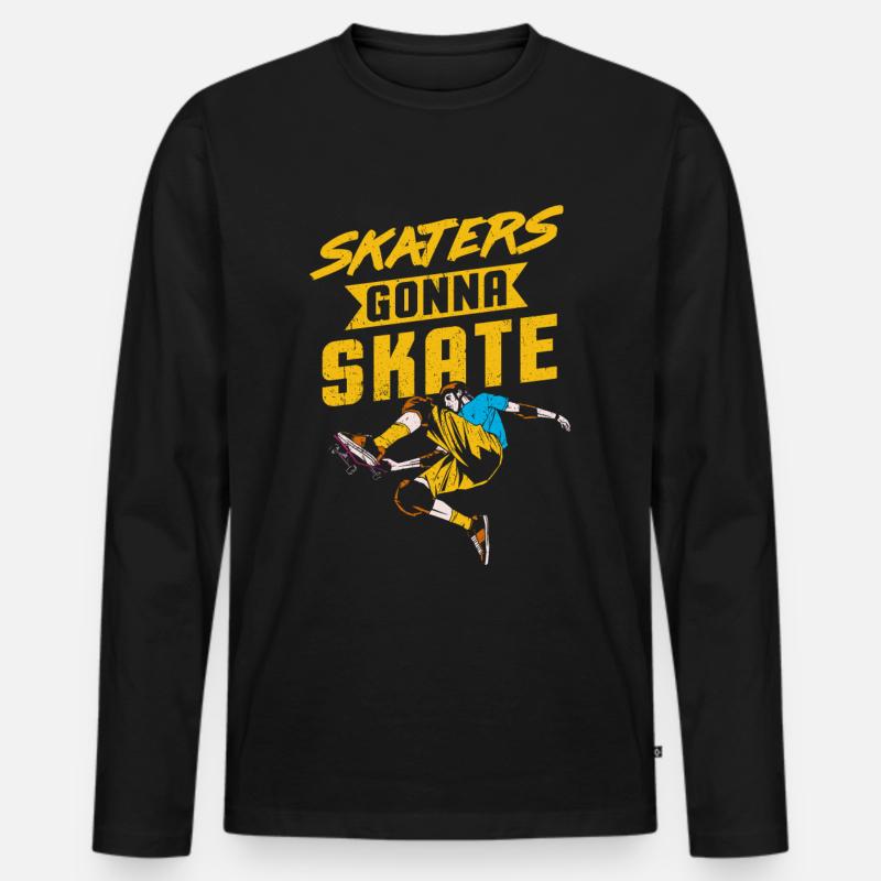 Skateboard - Männer Premium Bio Langarmshirt - Schwarz