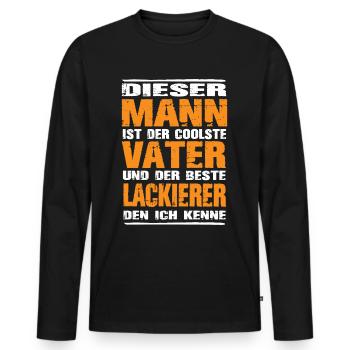 Lackierer - Männer Premium Bio Langarmshirt - Schwarz - Vorne - Nico (187cm)