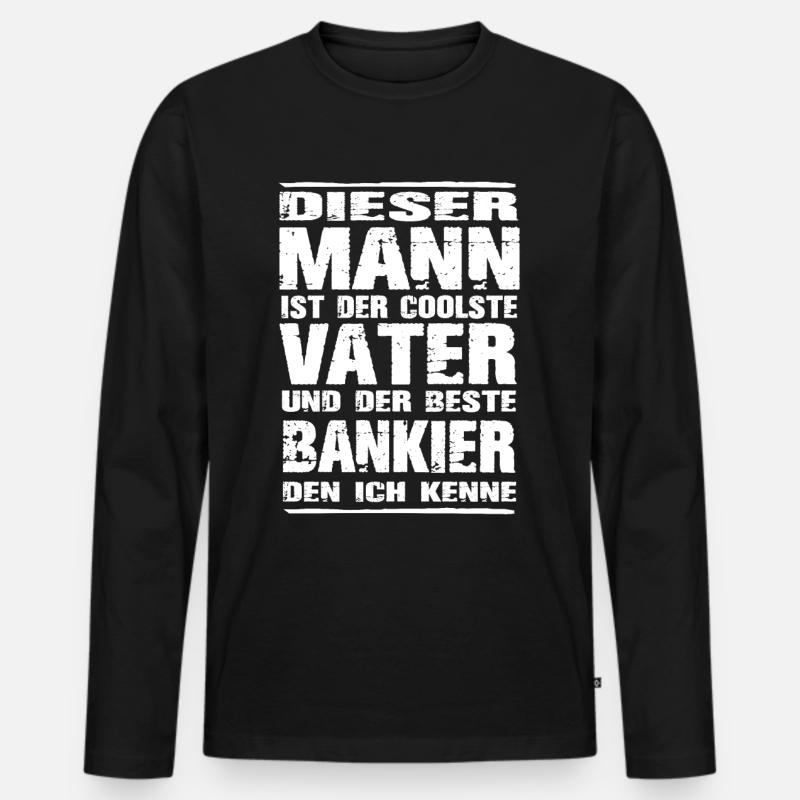 Bankier - Männer Premium Bio Langarmshirt - Schwarz