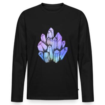 Cristal Magique Pierre Minérale Spirituelle - T-shirt manches longues Premium bio Homme - noir - Devant - Nico (187cm)