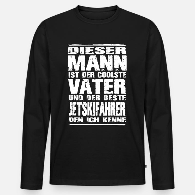 Jetski - Männer Premium Bio Langarmshirt - Schwarz