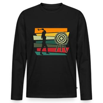 Axt Werfen Axt Werfer Axt Geschenk - Männer Premium Bio Langarmshirt - Schwarz - Vorne - Nico (187cm)