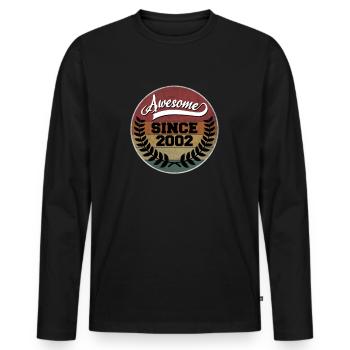 Génial depuis 2002 Né 2002 Anniversaire - T-shirt manches longues Premium bio Homme - noir - Devant - Nico (187cm)