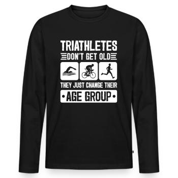 Les triathlètes ne reçoivent pas de vieux triathlon - T-shirt manches longues Premium bio Homme - noir - Devant - Nico (187cm)