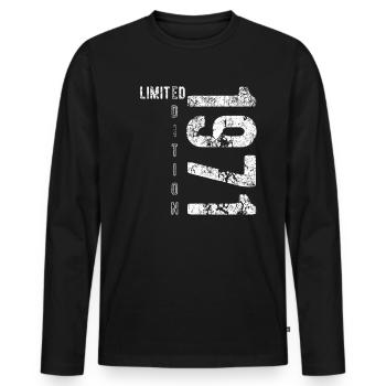 Édition limitée 1971 Anniversaire Naissance 1971 - T-shirt manches longues Premium bio Homme - noir - Devant - Nico (187cm)