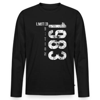 Édition limitée 1983 Anniversaire Naissance 1983 - T-shirt manches longues Premium bio Homme - noir - Devant - Nico (187cm)
