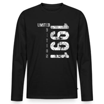Édition Limitée 1991 Anniversaire Vintage 1991 - T-shirt manches longues Premium bio Homme - noir - Devant - Nico (187cm)