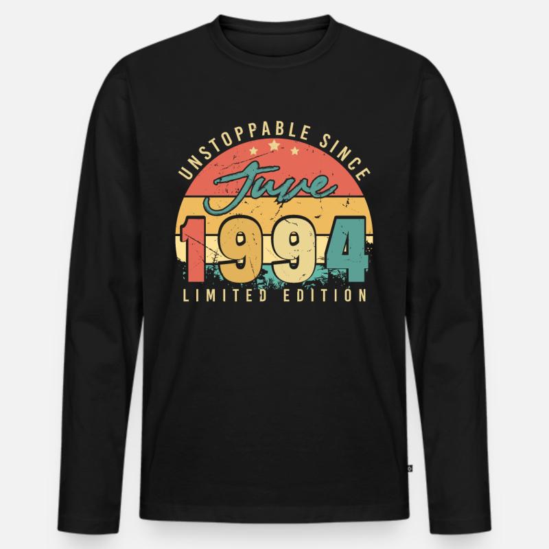 Juni 1994 Geschenkidee - Männer Premium Bio Langarmshirt - Schwarz
