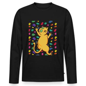 Grimpeurs Grimpeurs - T-shirt manches longues Premium bio Homme - noir - Devant - Nico (187cm)