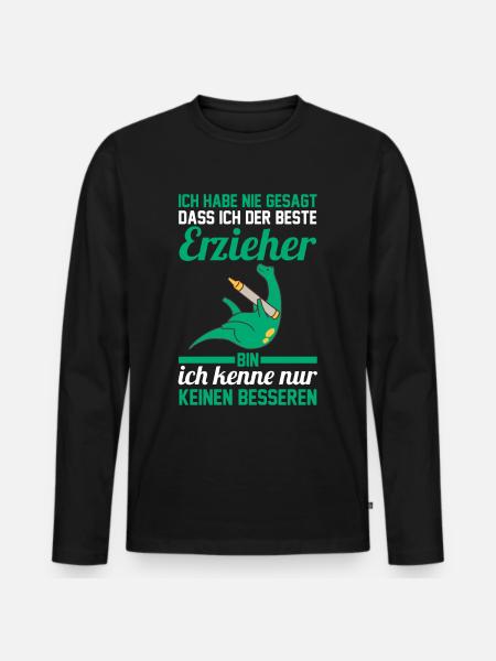 Kindergärtner Erzieher - Männer Premium Bio Langarmshirt - Schwarz