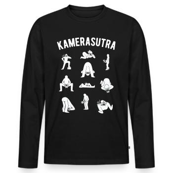 Kamerasutra Kameramann Fotograf Fotografieren - Männer Premium Bio Langarmshirt - Schwarz - Vorne - Nico (187cm)