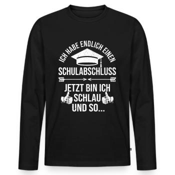 Abschluss Schulabschluss Abi Realschule Abitur - Männer Premium Bio Langarmshirt - Schwarz - Vorne - Nico (187cm)