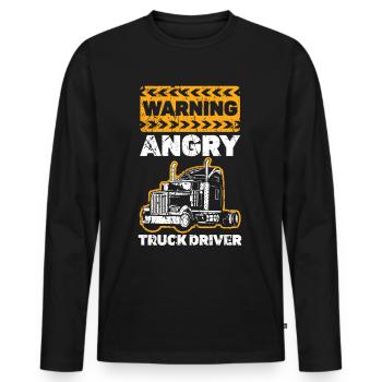 Warning angry truck drivers trailer truck drivers - Men's Premium Organic Long Sleeve Shirt - black - Front - Nico (187cm)