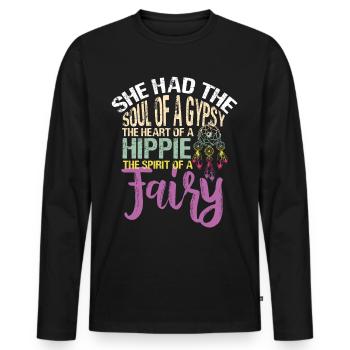 Hippie Peace Movement Peace Flower Power Peace - Men's Premium Organic Long Sleeve Shirt - black - Front - Nico (187cm)