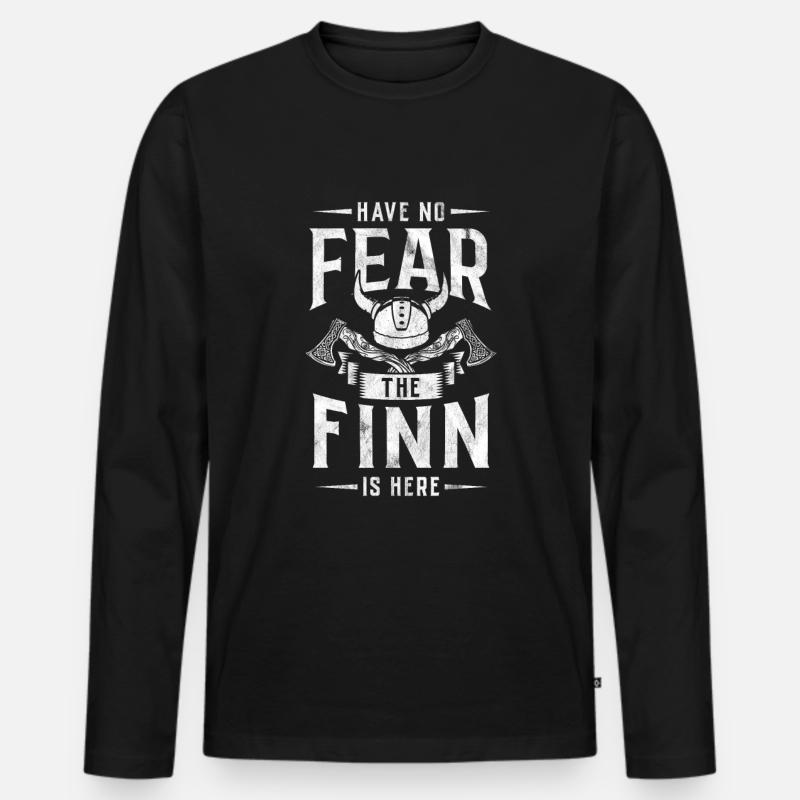Finnland - Männer Premium Bio Langarmshirt - Schwarz