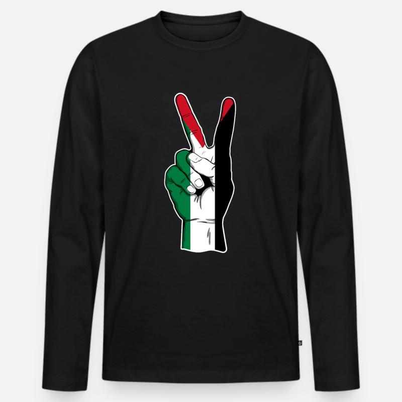 Palästina - Männer Premium Bio Langarmshirt - Schwarz