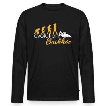 Evolution Of Backhoes - Männer Premium Bio Langarmshirt - Schwarz - Vorne - Nico (187cm)