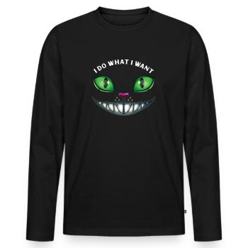I Do What I Want - Men's Premium Organic Long Sleeve Shirt - black - Front - Nico (187cm)