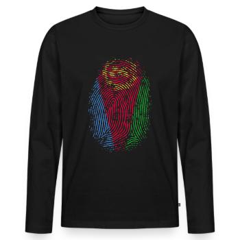 TEAM ERITREA - Männer Premium Bio Langarmshirt - Schwarz - Vorne - Nico (187cm)