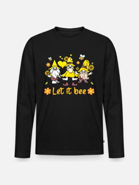 Let It Bee Bee - Men's Premium Organic Long Sleeve Shirt - black
