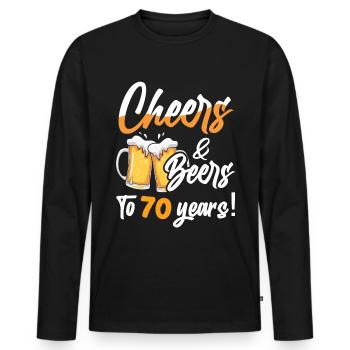 Acclamations et bières à 70 ans 70 anniversaire - T-shirt manches longues Premium bio Homme - noir - Devant - Nico (187cm)