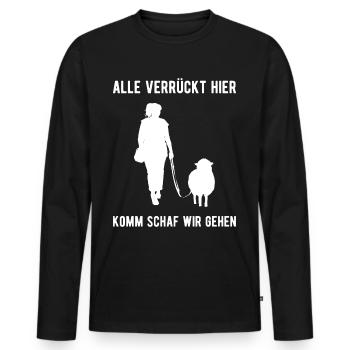 Alle Verrückt Komm Schaf Schäfer Schafe - Männer Premium Bio Langarmshirt - Schwarz - Vorne - Nico (187cm)