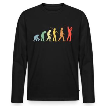 Golf Evolution Retro Golfen Golfspieler - Männer Premium Bio Langarmshirt - Schwarz - Vorne - Nico (187cm)
