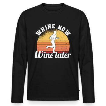 Marathon Runners Running Half Marathon Wine - Men's Premium Organic Long Sleeve Shirt - black - Front - Nico (187cm)