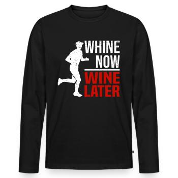 Marathon Runners Running Half Marathon Wine - Men's Premium Organic Long Sleeve Shirt - black - Front - Nico (187cm)