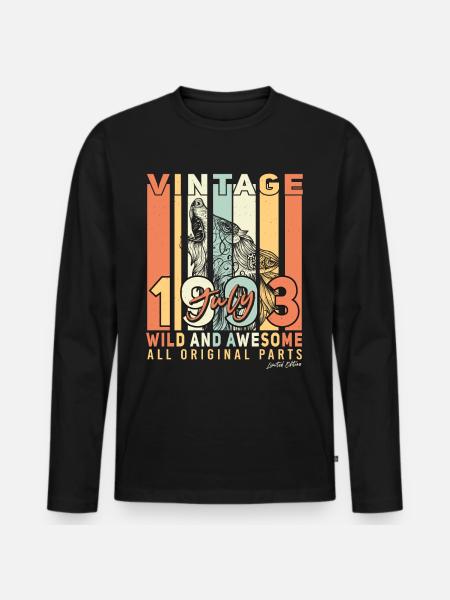 Juli 1993 Geschenkidee - Männer Premium Bio Langarmshirt - Schwarz
