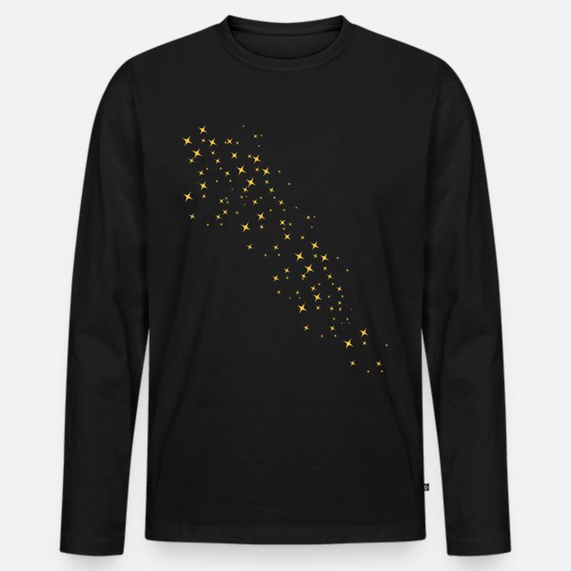 Sternenflotte Gold - Männer Premium Bio Langarmshirt - Schwarz