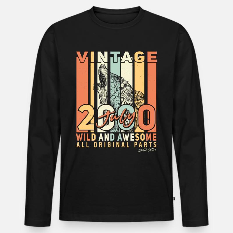 Gift July 2000 - Men's Premium Organic Long Sleeve Shirt - black