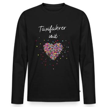 Taxifahrer Mit Herz Taxi Chaffeur Fahrer - Männer Premium Bio Langarmshirt - Schwarz - Vorne - Nico (187cm)