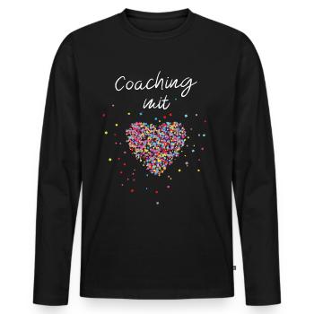 Coaching Mit Herz Mentorin Mentoring - Männer Premium Bio Langarmshirt - Schwarz - Vorne - Nico (187cm)